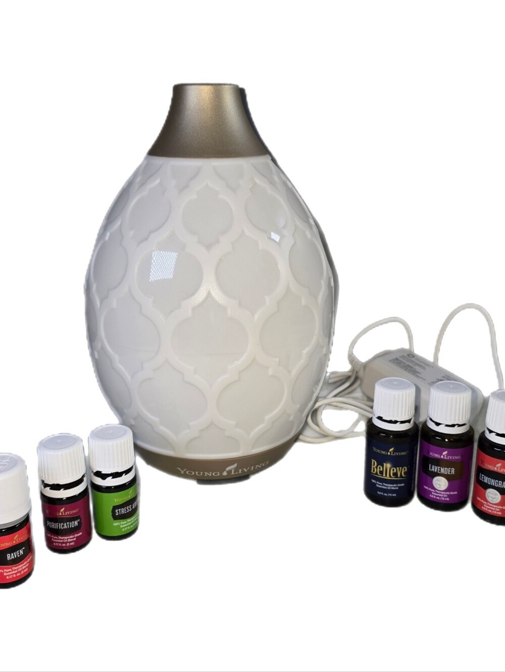 Young Living Desert Mist Essential Oil Ultrasonic Diffuser Lot +6 Oils Open Full